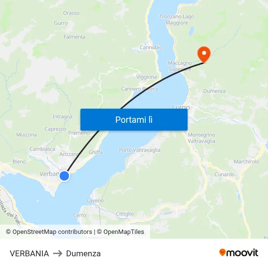 VERBANIA to Dumenza map