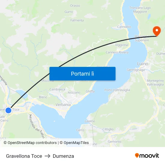 Gravellona Toce to Dumenza map