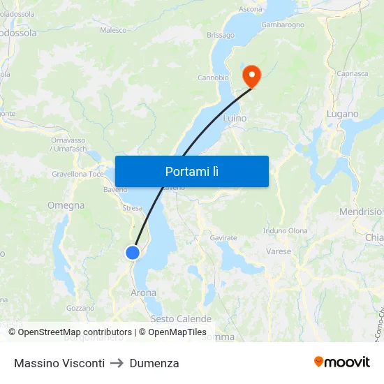 Massino Visconti to Dumenza map