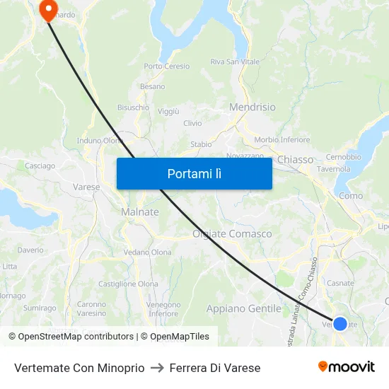 Vertemate Con Minoprio to Ferrera Di Varese map