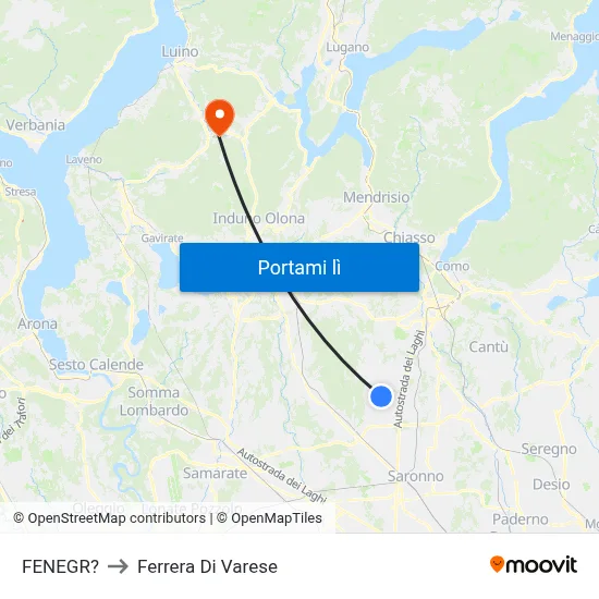 FENEGR? to Ferrera Di Varese map