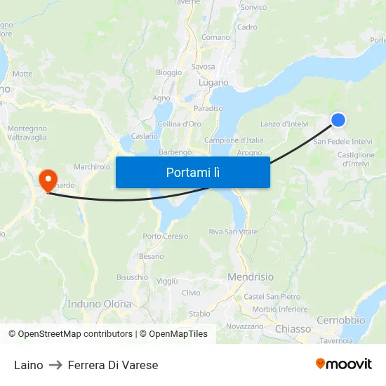 Laino to Ferrera Di Varese map