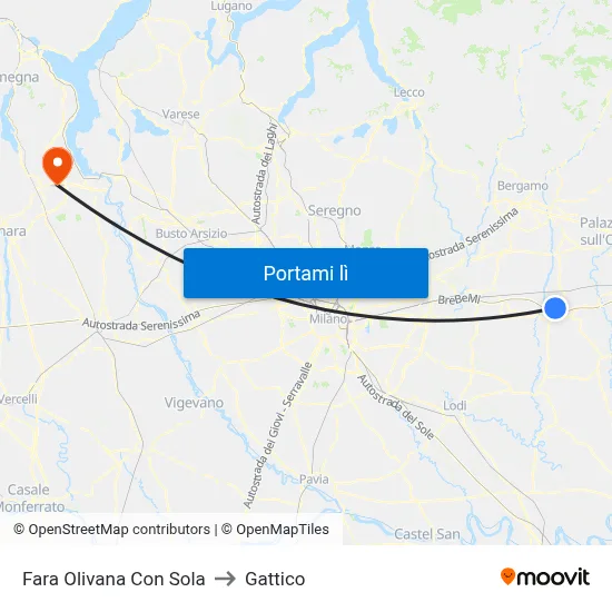 Fara Olivana Con Sola to Gattico map