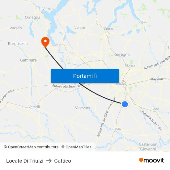 Locate Di Triulzi to Gattico map