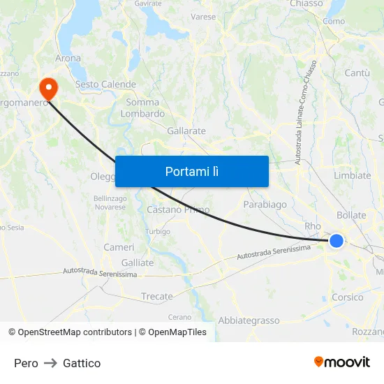 Pero to Gattico map