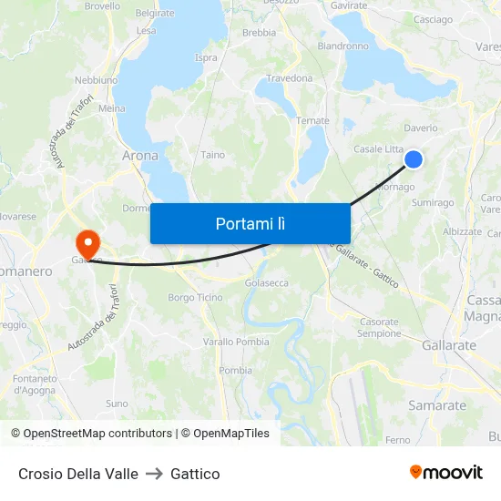 Crosio Della Valle to Gattico map