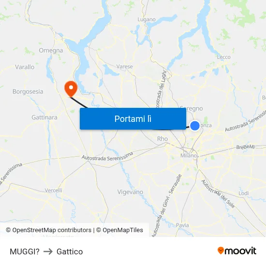 MUGGI? to Gattico map