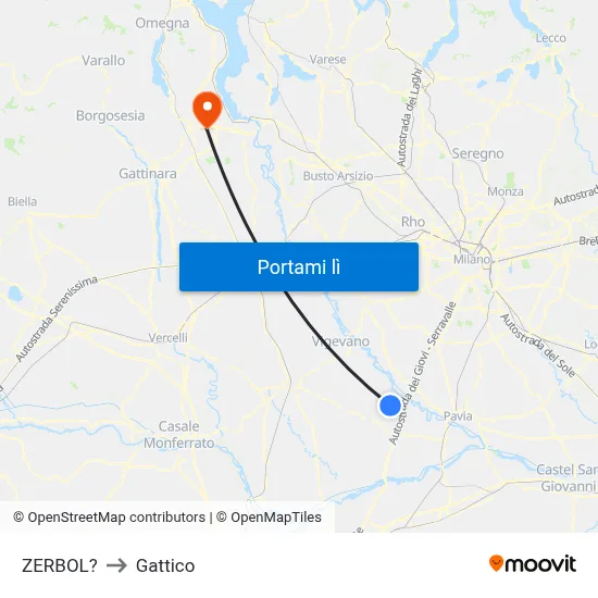 ZERBOL? to Gattico map