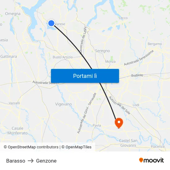 Barasso to Genzone map