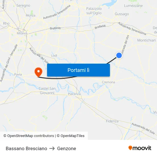 Bassano Bresciano to Genzone map