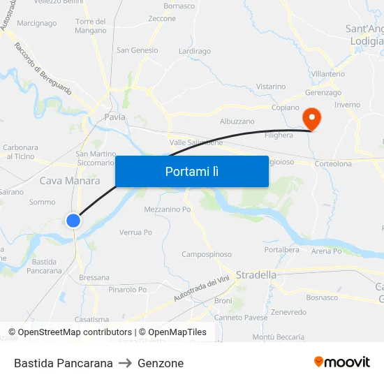 Bastida Pancarana to Genzone map