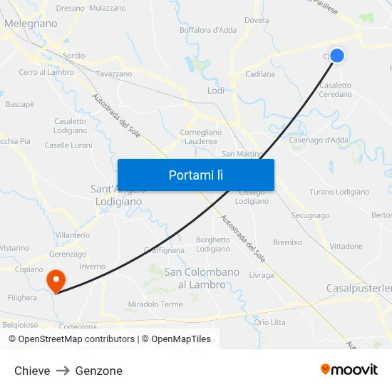 Chieve to Genzone map