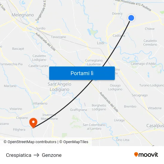 Crespiatica to Genzone map