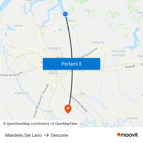 Mandello Del Lario to Genzone map