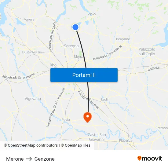 Merone to Genzone map