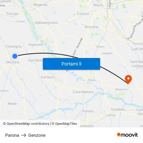 Parona to Genzone map