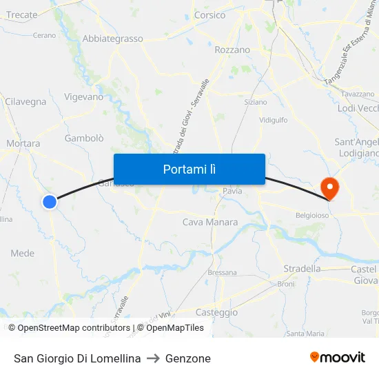 San Giorgio Di Lomellina to Genzone map