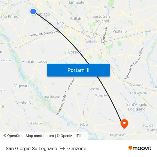 San Giorgio Su Legnano to Genzone map