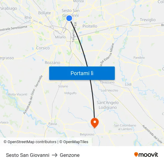 Sesto San Giovanni to Genzone map