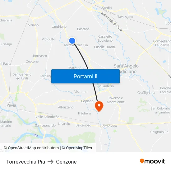 Torrevecchia Pia to Genzone map