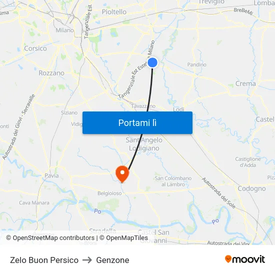 Zelo Buon Persico to Genzone map