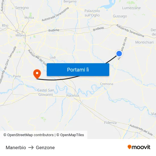 Manerbio to Genzone map