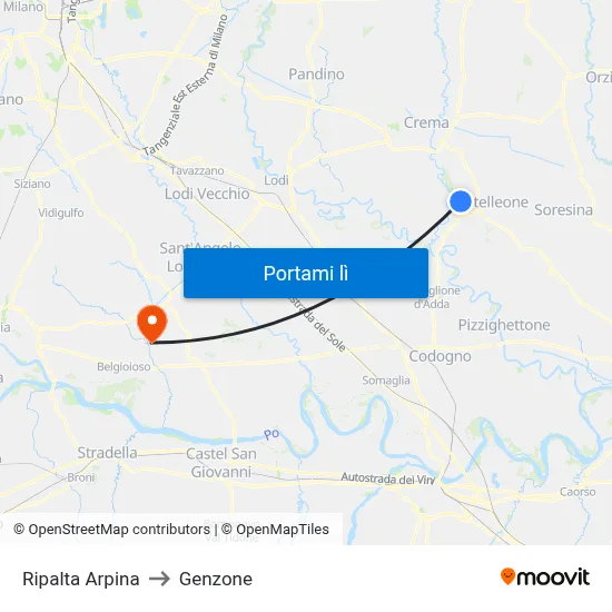 Ripalta Arpina to Genzone map