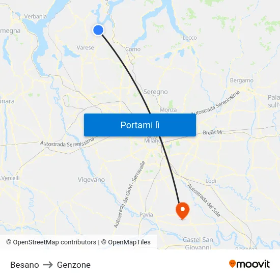 Besano to Genzone map