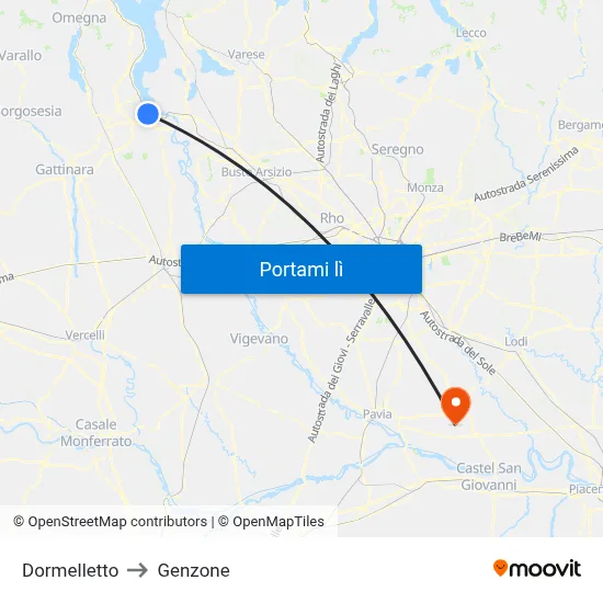 Dormelletto to Genzone map