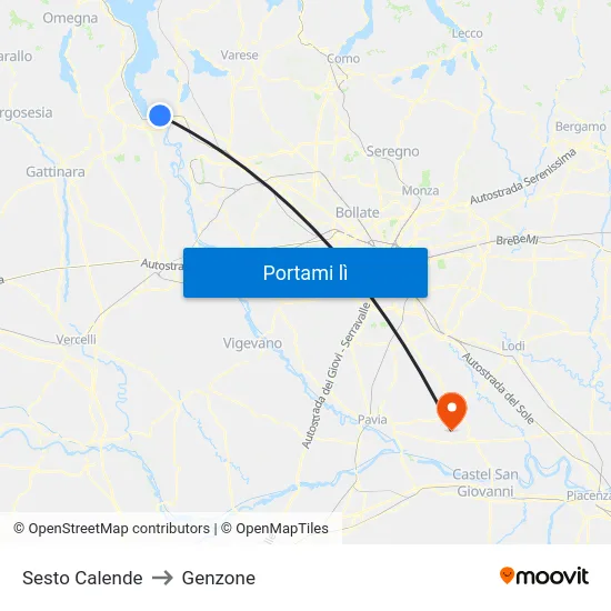 Sesto Calende to Genzone map