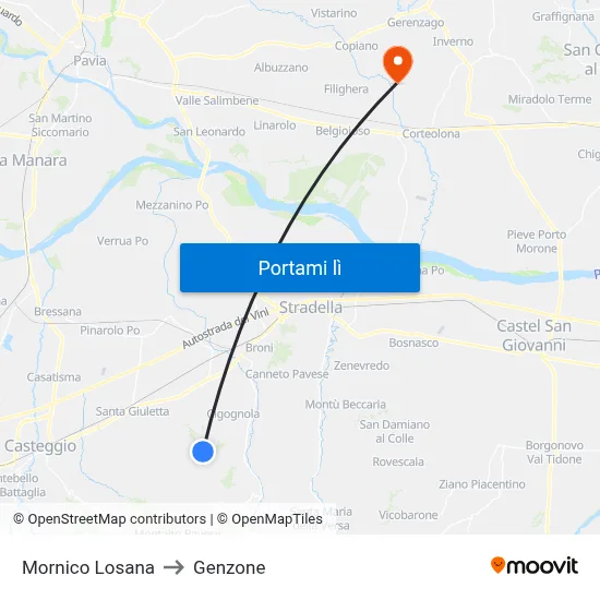 Mornico Losana to Genzone map
