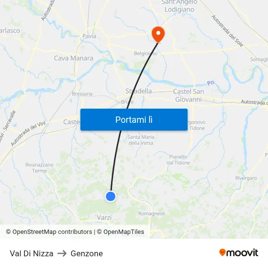 Val Di Nizza to Genzone map