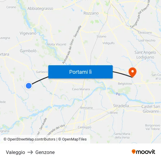 Valeggio to Genzone map