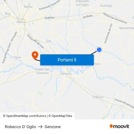 Robecco D' Oglio to Genzone map