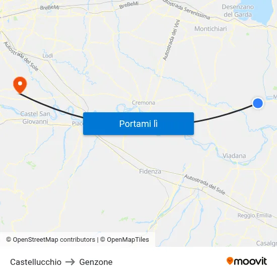 Castellucchio to Genzone map