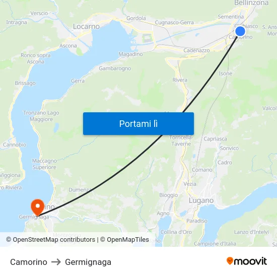 Camorino to Germignaga map
