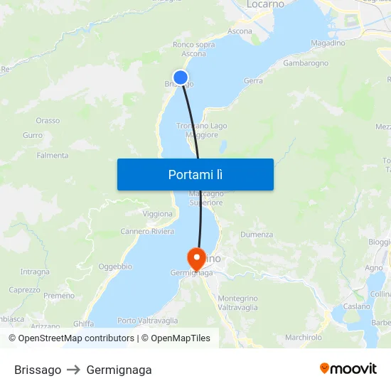 Brissago to Germignaga map