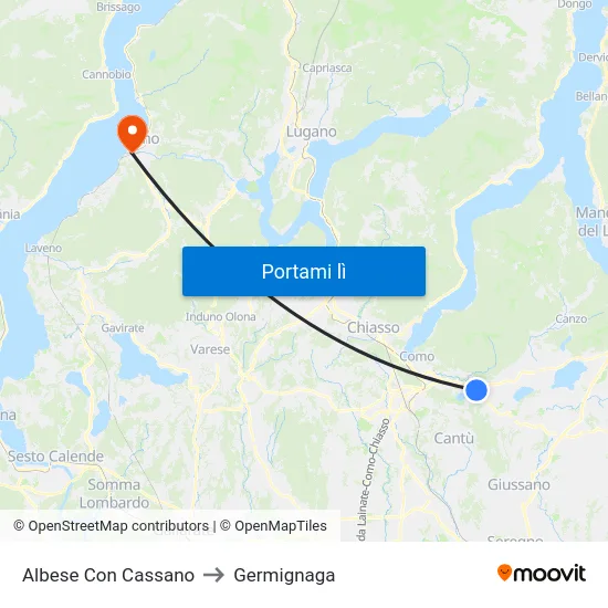 Albese Con Cassano to Germignaga map