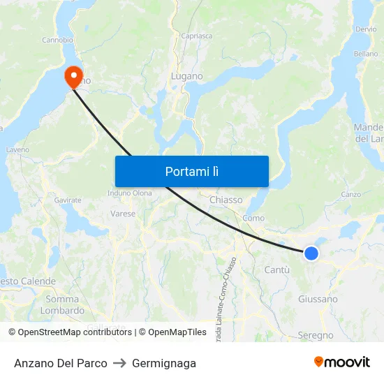 Anzano Del Parco to Germignaga map
