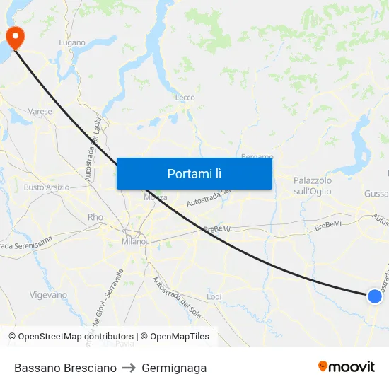 Bassano Bresciano to Germignaga map