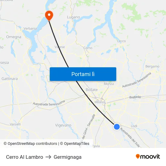 Cerro Al Lambro to Germignaga map