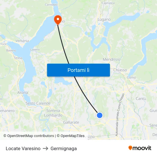 Locate Varesino to Germignaga map