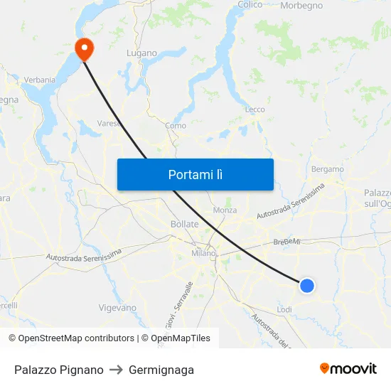 Palazzo Pignano to Germignaga map