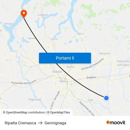 Ripalta Cremasca to Germignaga map