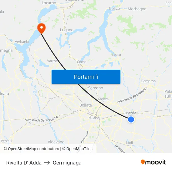 Rivolta D' Adda to Germignaga map