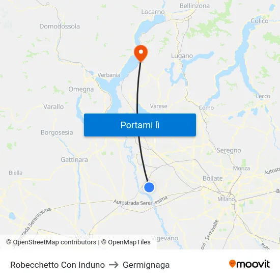 Robecchetto Con Induno to Germignaga map