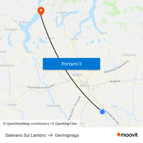 Salerano Sul Lambro to Germignaga map