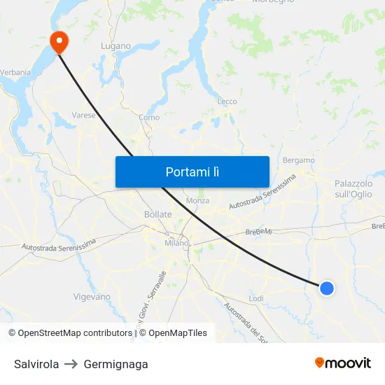 Salvirola to Germignaga map