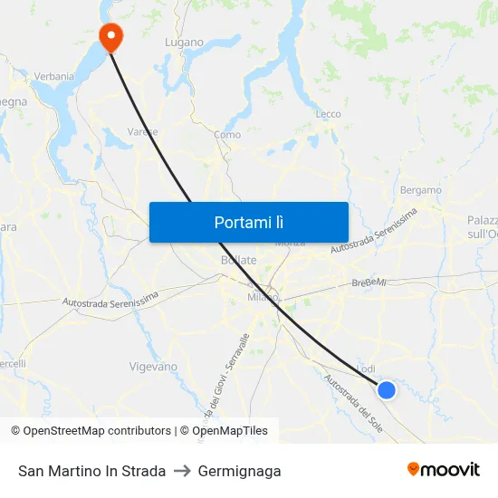 San Martino In Strada to Germignaga map