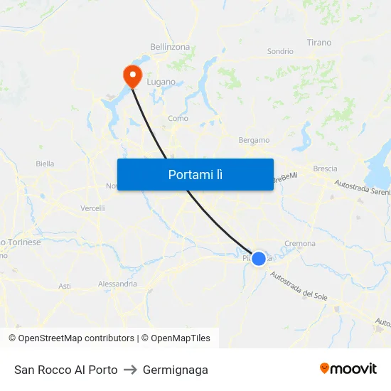 San Rocco Al Porto to Germignaga map